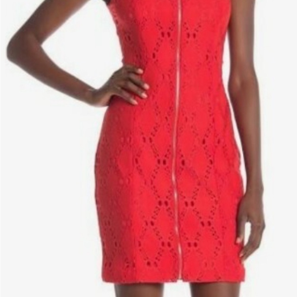 Tahití Elegant Red Lace Dress
